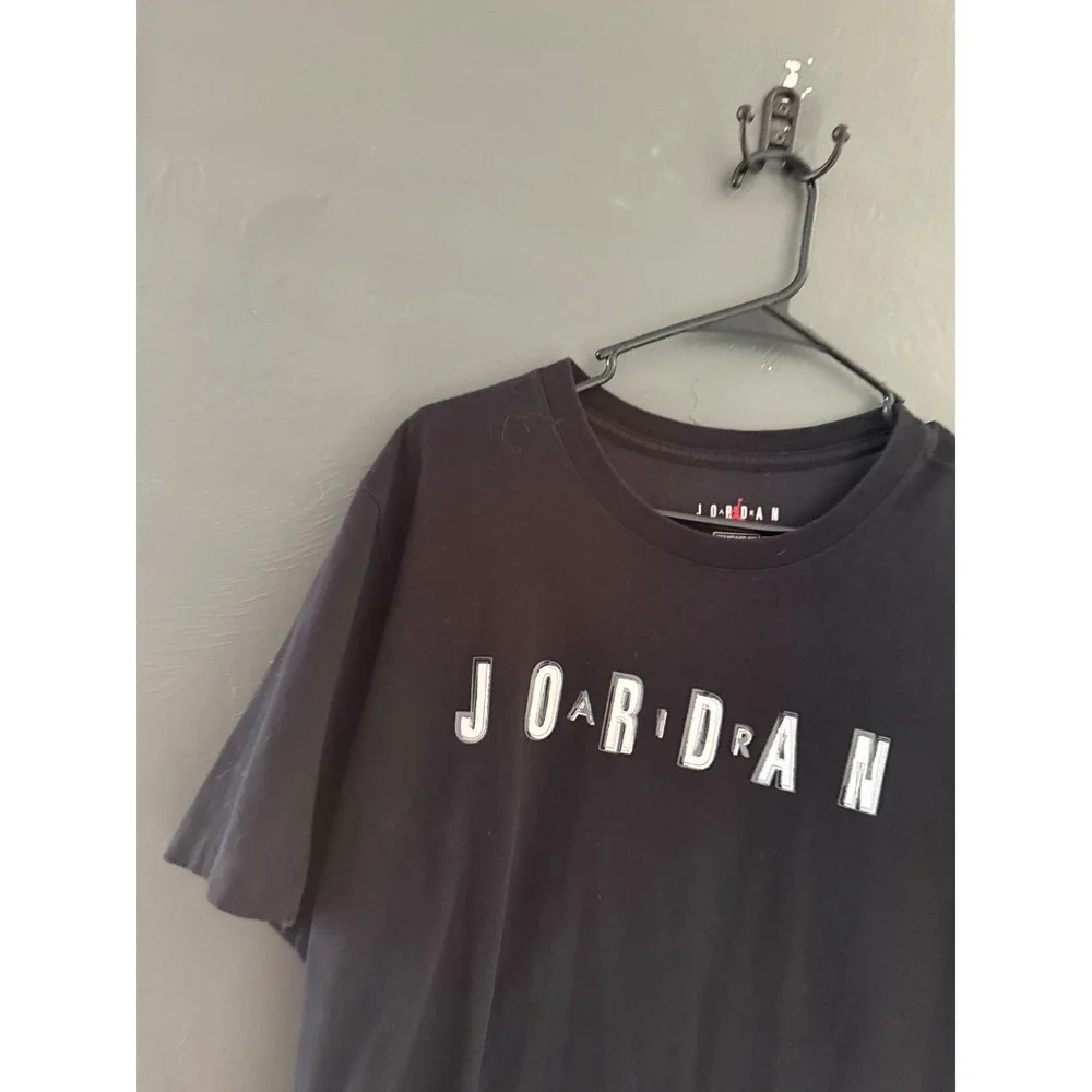 Jordan Mens Dri-FIT Graphic T-Shirt Black Standard Fit XL Jumpman Logo Tee